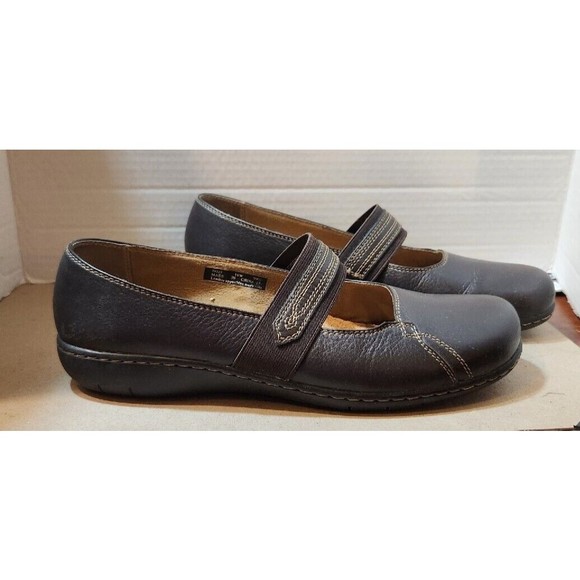 Clarks Active Air Geraldine Mary Jane Brown Leather Flats 10M‎ - Picture 4 of 13